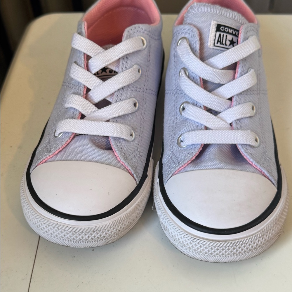 Converse White and lavender Chuck Taylor Sneakers